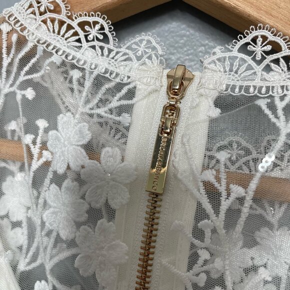 BRONX & BANCO White Poppy Bridal Midi Dress sz XS - Picture 9 of 11